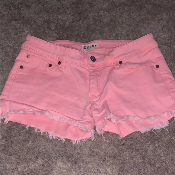 Roxy Pants - Roxy cutoff Jean shorts! Gorgeous color coral Roxy Pants - Roxy cutoff Jean shorts! Gorgeous color coral